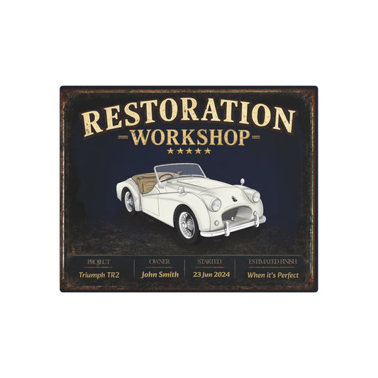 Garage Wall Art - Triumph TR2 white