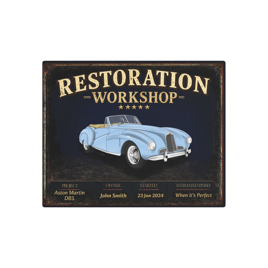 Garage Wall Art - Aston Martin DB1 - Blue