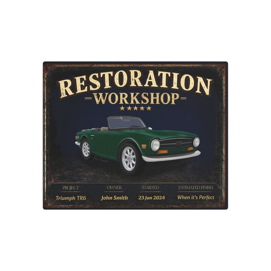 Garage Wall Art - Triumph TR6 green