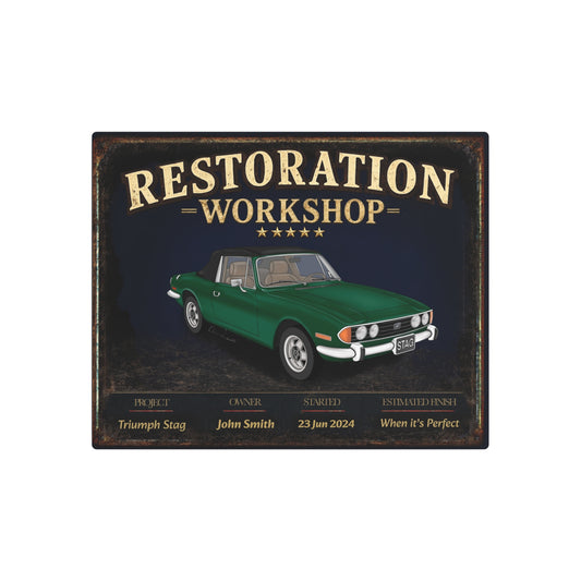 Garage Wall Art - Triumph Stag green
