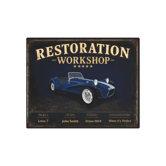 Garage Wall Art - Lotus 7 - Blue