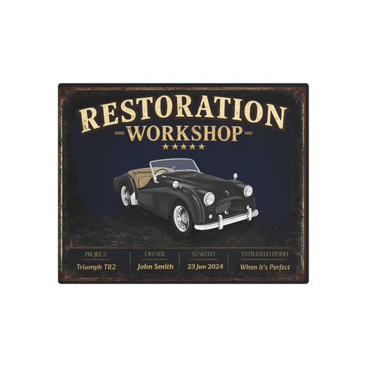 Garage Wall Art - Triumph TR2 black