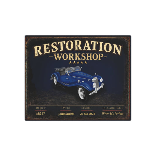 Garage Wall Art - MGTF - Blue