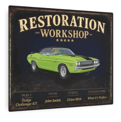 Personalised American classic car garage wall art