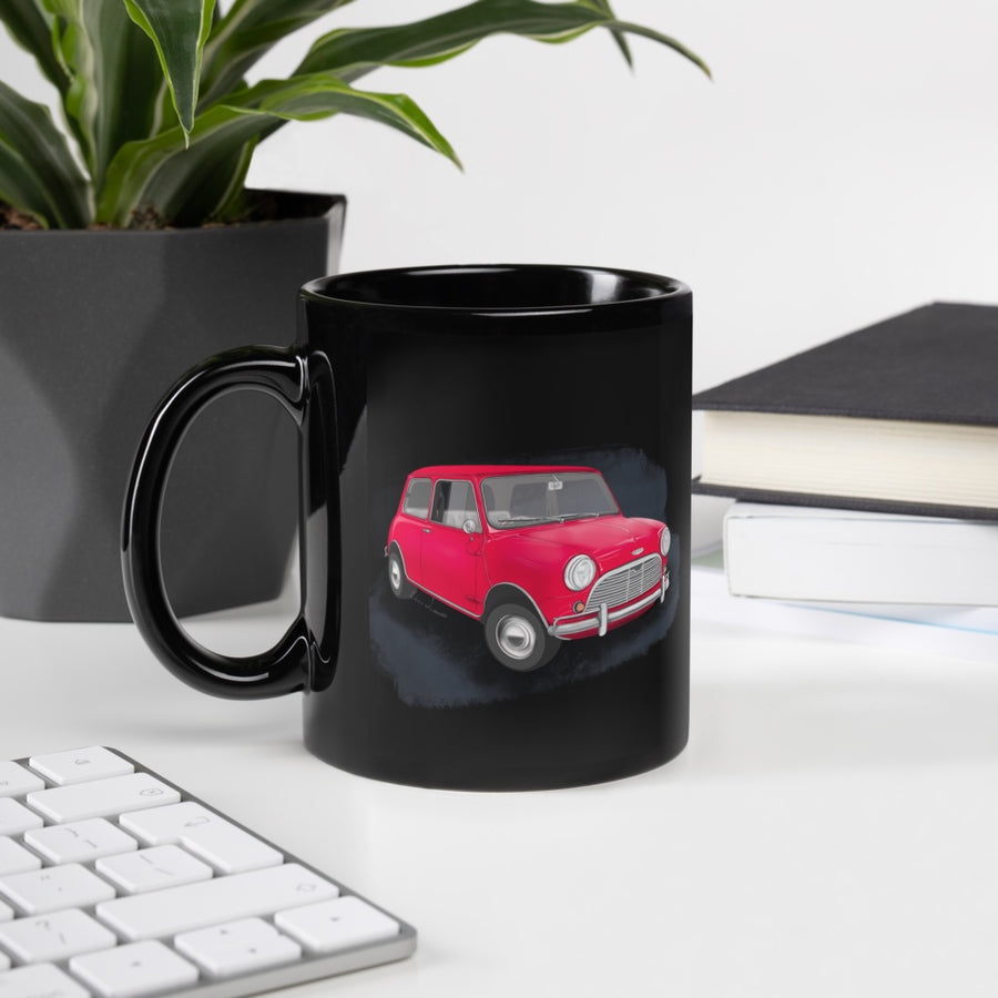 Classic car mugs featuring British and American automotive artwork